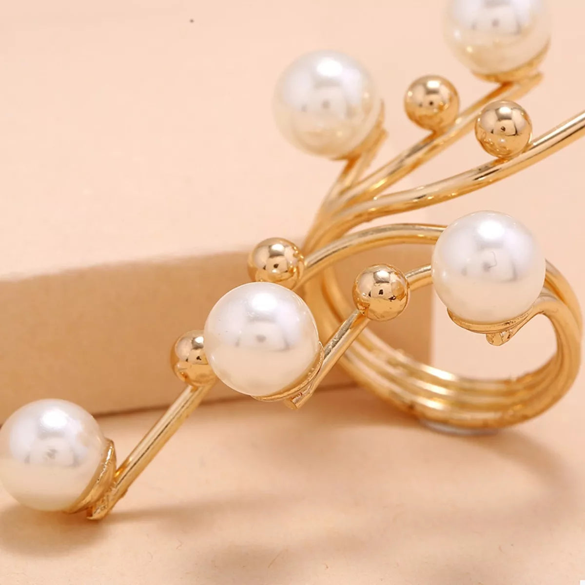 Alloy Pearl Bypass Ring | Rings Daverri Fashions