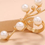 Alloy Pearl Bypass Ring | Rings Daverri Fashions
