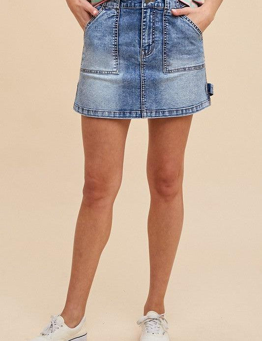 Medium Annie Wear Cargo Denim Mini Skirt | Skirts Daverri Fashions