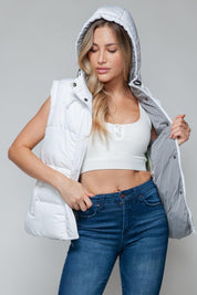 Hooded Zip Vest | Tops Daverri Fashions