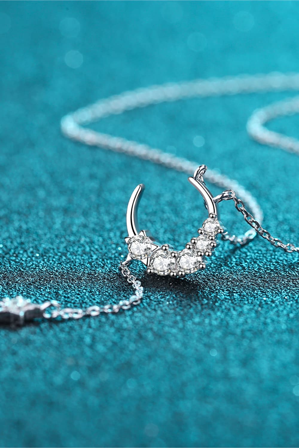 Star & Moon Moissanite Necklace | Necklaces Daverri Fashions