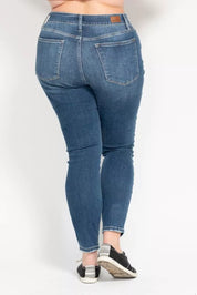 Judy Blue Full Size High Rise Button Fly Skinny Jeans Plus Size | Jeans Daverri Fashions