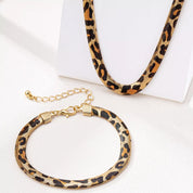 Chunky Leopard Necklace and Bracelet Jewelry Set | Fashion Jewelry Sets Daverri Fashions