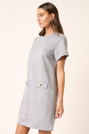 Mittoshop Suede Short Sleeve Mini Dress | Mini Dresses Daverri Fashions