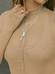 Mock Neck Long Sleeve Sheer Top | Tops Daverri Fashions