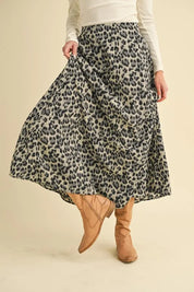 Aemi+Co Leopard Midi Skirt | Daverri Fashions