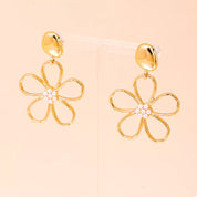 Gold onesize Alloy Flower Drop Earrings | Earrings Daverri Fashions