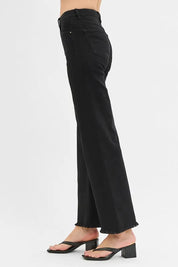 RISEN Full Size Tummy Control High Rise Wide Jeans Plus Size | Daverri Fashions