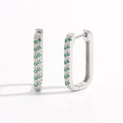 Silver One Size 925 Sterling Silver Inlaid Zircon Earrings | Earrings Daverri Fashions