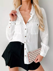 Button-Down Collared Neck Denim Shirt | Shirts Daverri Fashions