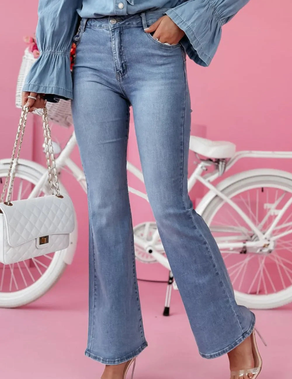 Light Bootcut Jeans with Pockets | Jeans Daverri Fashions