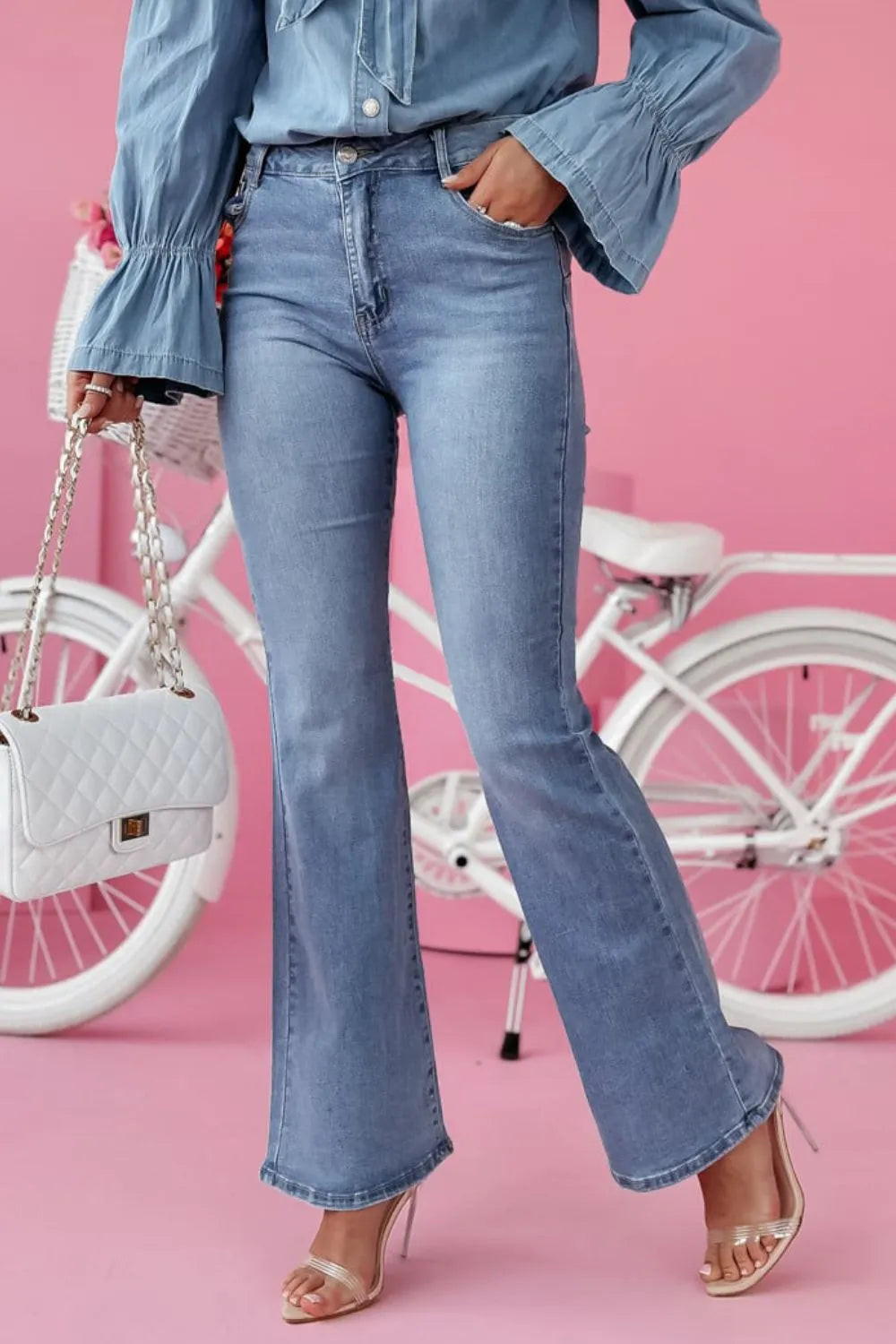 Light Bootcut Jeans with Pockets | Jeans Daverri Fashions