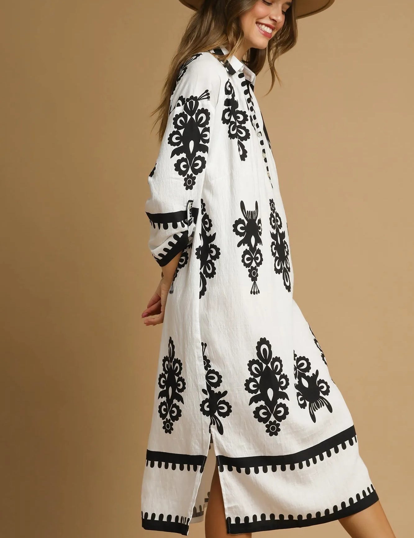 Umgee Abstract Print Midi Dress | Midi Dresses Daverri Fashions