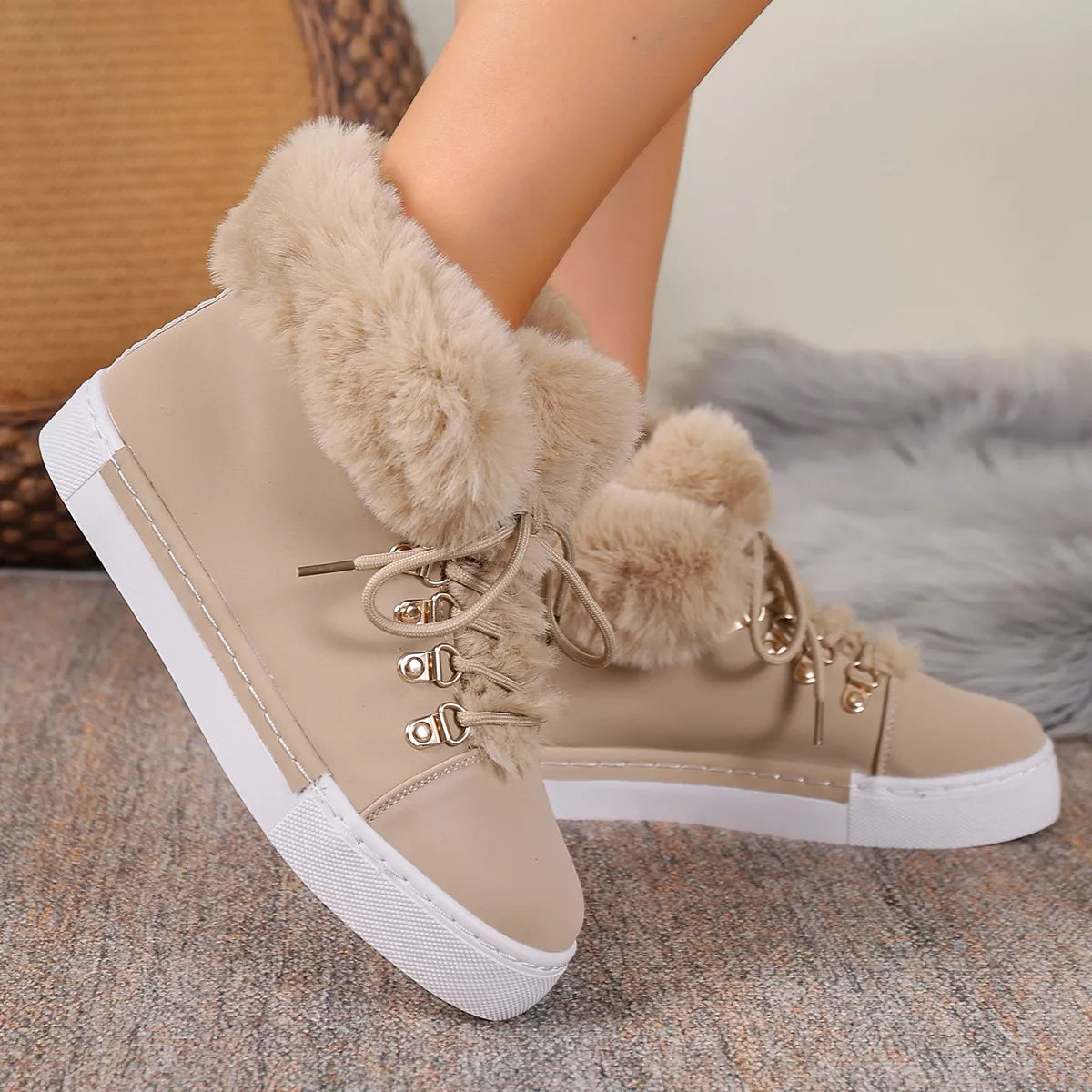 Round Toe Platform Boots | Boots Daverri Fashions