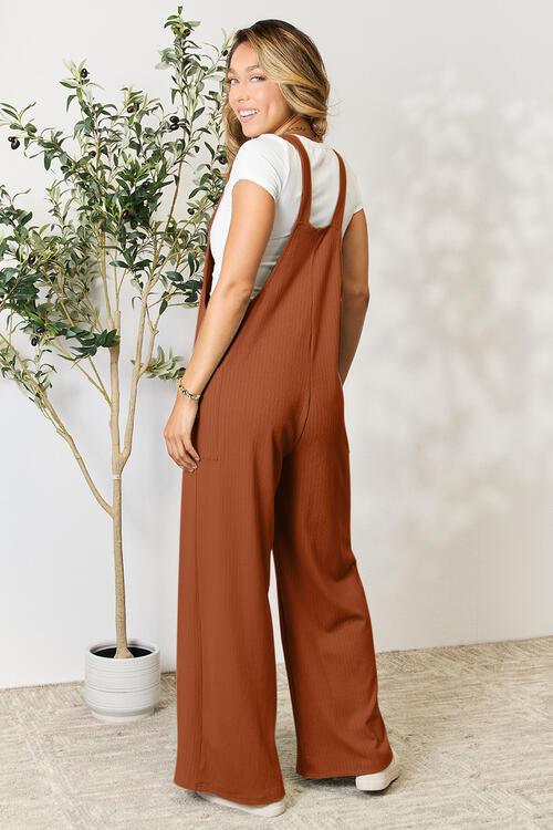 Double Take Full Size Wide Strap Overall with Pockets | Overalls Daverri Fashions