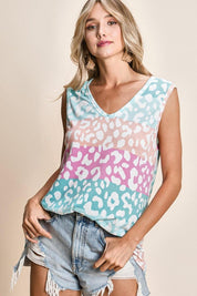 BiBi Leopard V-Neck Tank | Tank Tops Daverri Fashions
