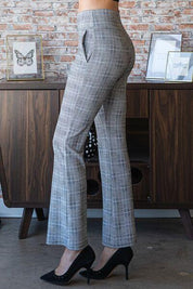 Heimish Full Size Plaid Flare Pants with Wide Waist Band Plus Size | Pants Daverri Fashions