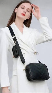 Chevron Quilted Vegan Leather Crossbody | Handbags Daverri Fashions