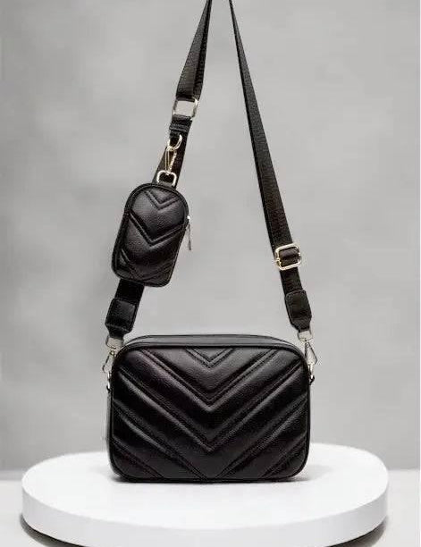Chevron Quilted Vegan Leather Crossbody | Handbags Daverri Fashions