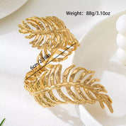 18K Gold-Plated Alloy Leaf Bracelet | Bracelets Daverri Fashions