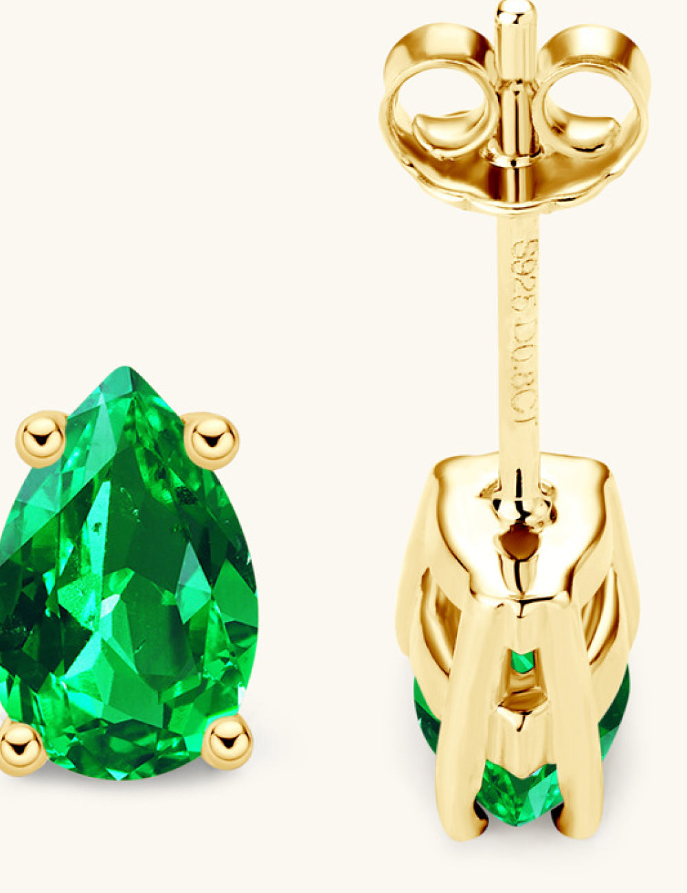 Lab-Grown Emerald Stud Earrings | Earrings Daverri Fashions