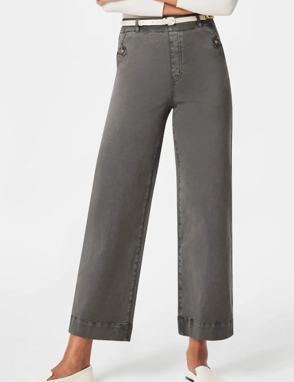 Dark Gray High Waist Jeans with Pockets | Jeans Daverri Fashions