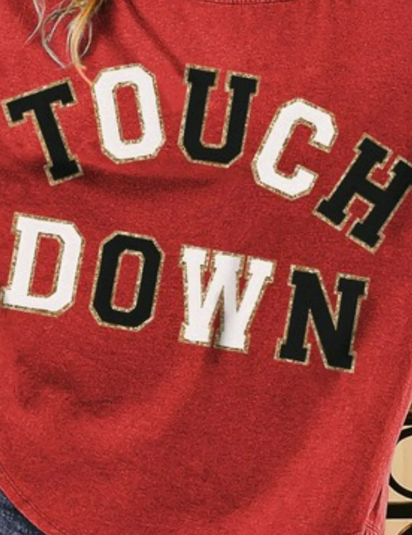 BiBi Touchdown Letter Loose Fit Vintage Washed Top | Tops Daverri Fashions