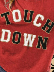 BiBi Touchdown Letter Loose Fit Vintage Washed Top | Tops Daverri Fashions