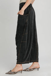 Umgee Elastic Waist Baggy Fit Pants with Pockets | Daverri Fashions