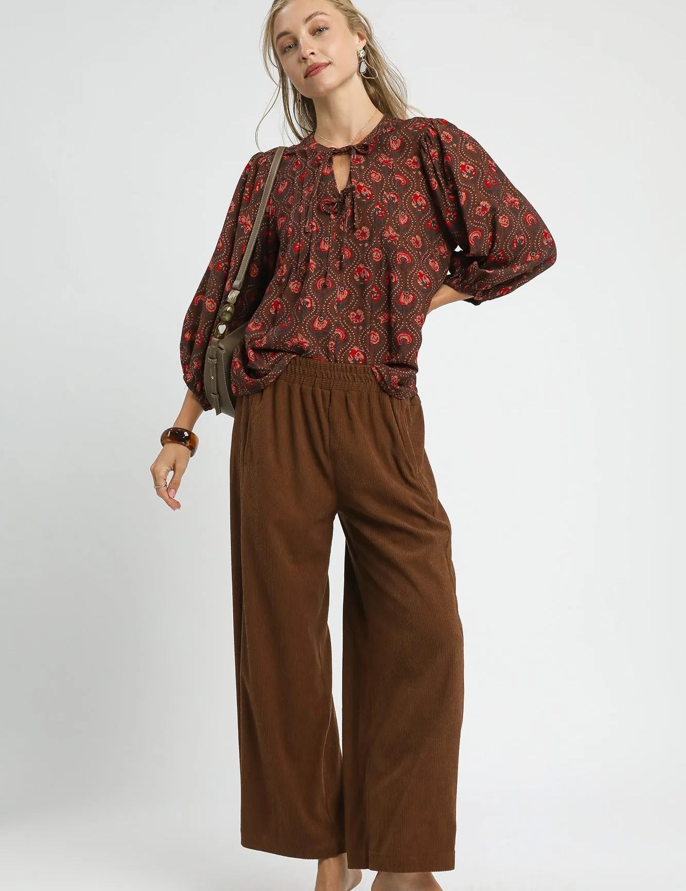 Umgee Wide-Leg Corduroy Pants | Pants Daverri Fashions