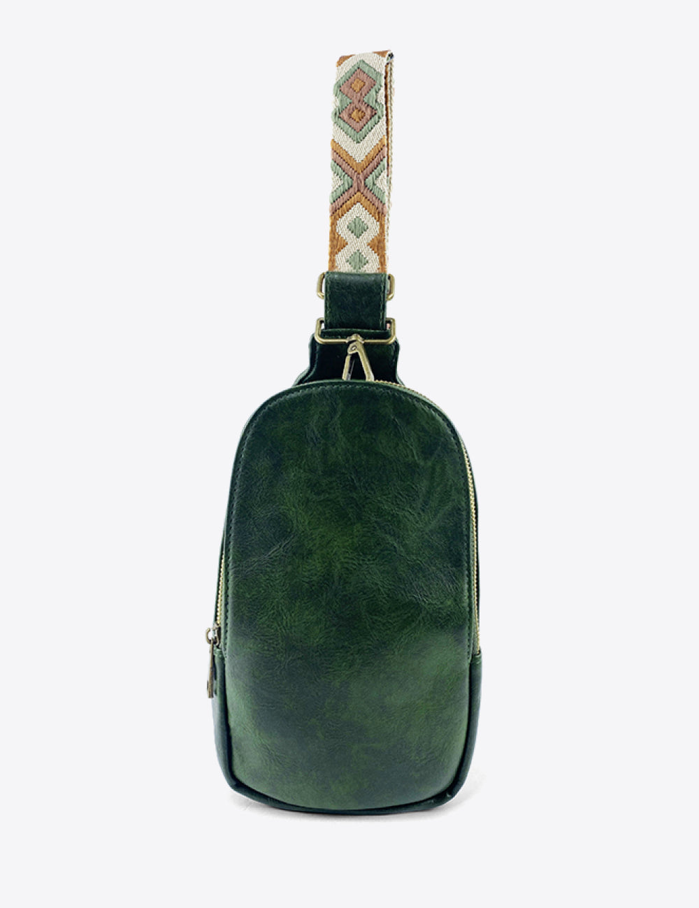 Olive One Size Abstract Pattern Adjustable Strap Vegan Leather Sling Bag | Cross Body Bags Daverri Fashions