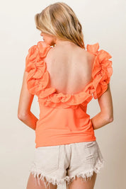 BiBi Merrow Frilled Strap With Neckline Tank Top | Tops Daverri Fashions