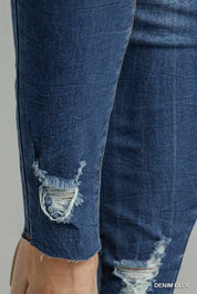 Umgee Distressed Skinny Jeans with Pockets | Jeans Daverri Fashions
