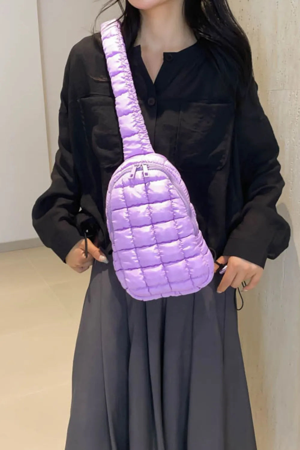 Quilted Nylon Crossbody Bag | Cross Body Bags Daverri Fashions