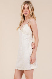 GeeGee Lace Detail Adjustable Strap Mini Cami Dress | Cami Dresses Daverri Fashions