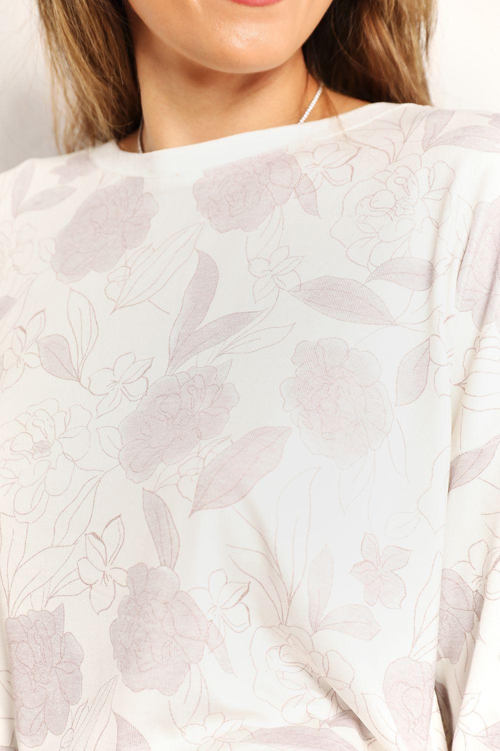 Double Take Floral Long Sleeve Top and Shorts Loungewear Set | Outfit Sets Daverri Fashions