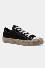 Beast Fashion Lace Up Woven Espadrille Sole Sneakers | Sneakers Daverri Fashions