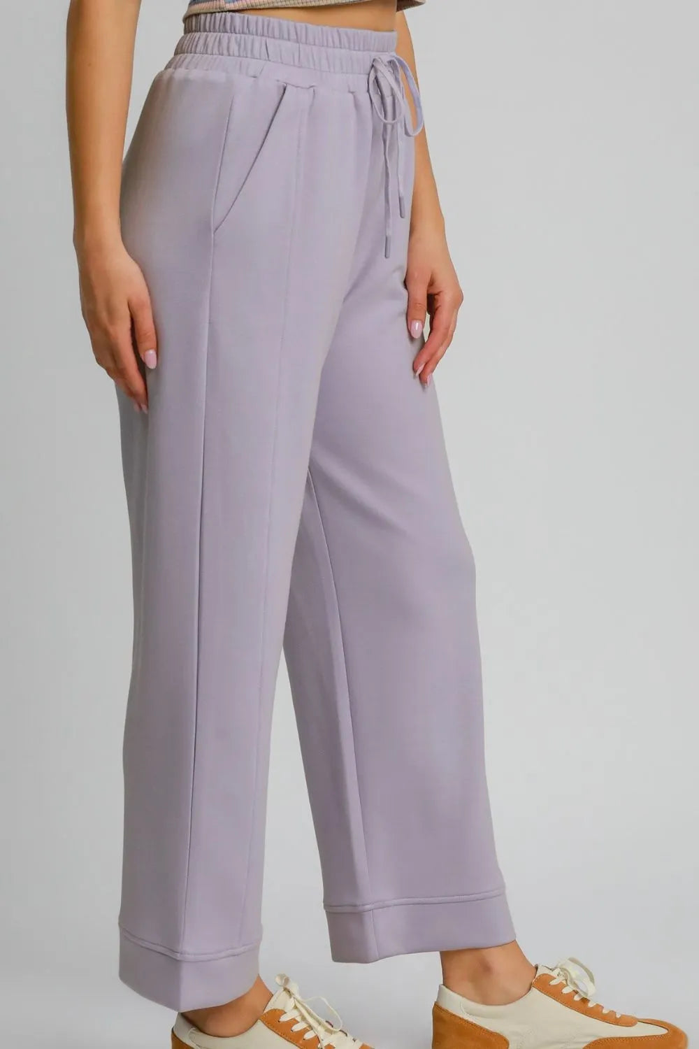 Umgee Drawstring Elastic Waist Wide Leg Pants | Lounge Pants Daverri Fashions
