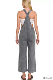 Zenana Washed Knot Strap Pockets Jumpsuit | Jumpsuits Daverri Fashions