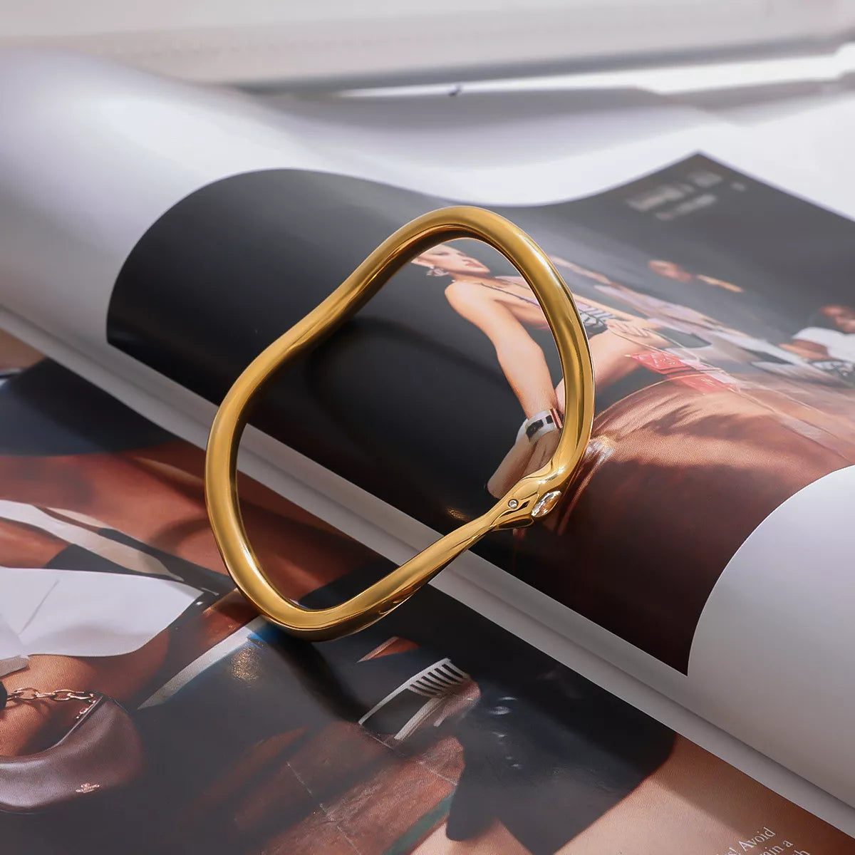 18K Gold-Plated Wave Bracelet | Bracelets Daverri Fashions