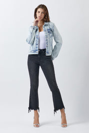 RISEN Button Up Washed Denim Jacket | Daverri Fashions