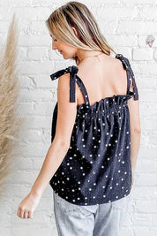And The Why Daisy Polka Dot Print Ruffle Tank Top | Tops Daverri Fashions