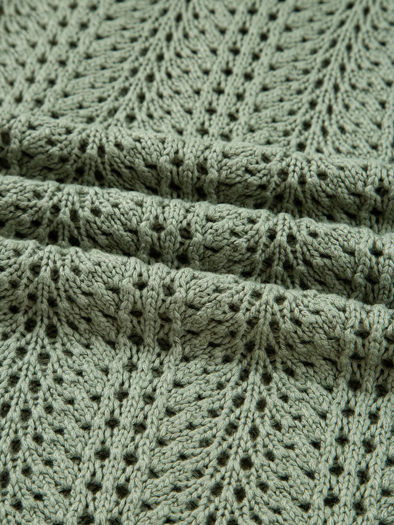 Scalloped Edge Eyelet Knit Batwing Sleeve Cardigan | Cardigans Daverri Fashions