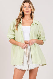 SAGE + FIG Striped Button Up Long Sleeve Shirt | Shirts Daverri Fashions
