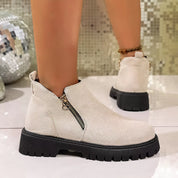 Bria Round Toe Side Zip Ankle Boots | Boots Daverri Fashions