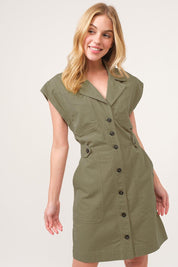 Olive And The Why Button Up Sleeveless Dress | Daverri Fashions