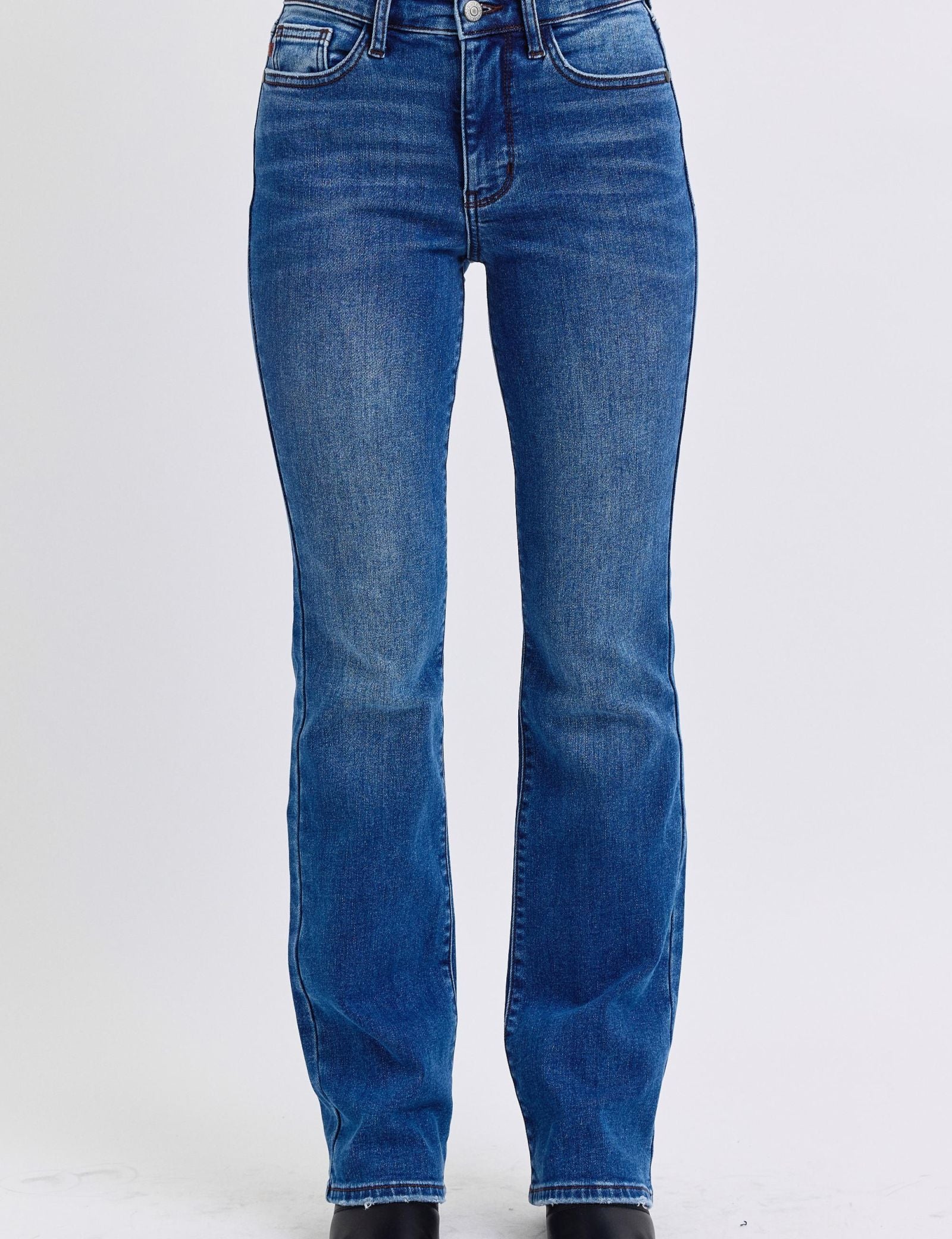 Judy Blue Mid-Rise Bootcut Jeans with Thermal Lining | Jeans Daverri Fashions