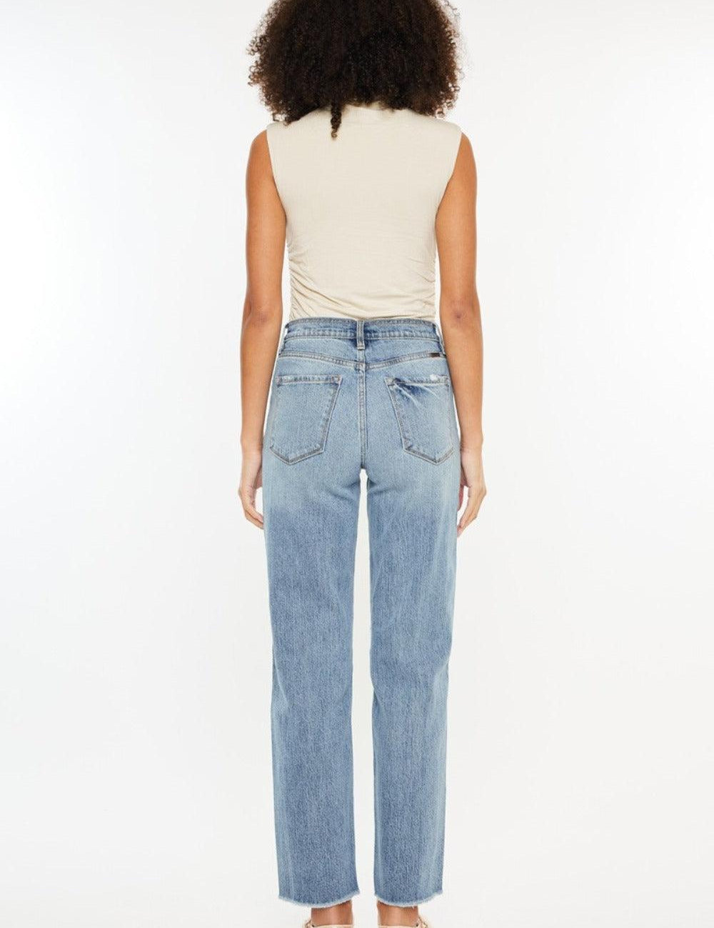 Kancan Ultra High Rise Distressed Straight Jeans | Jeans Daverri Fashions