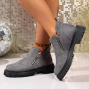 Bria Round Toe Side Zip Ankle Boots | Boots Daverri Fashions