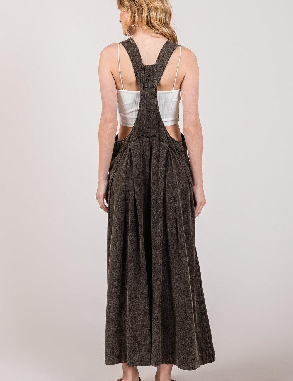 SAGE + FIG Full Size Wide Strap Wide Leg Overalls | Daverri Fashions